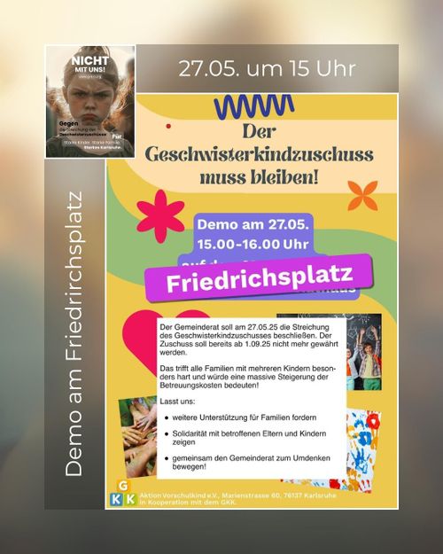 Demo zum Erhalt des Geschwisterkinderzuschuss