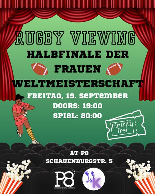 Viewing eines Spiels der Frauen Rugby Weltmeisterschaft